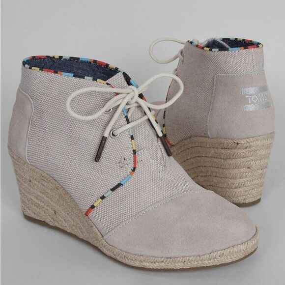 Tom’s Desert Espadrille Wedge Shoes - Picture 1 of 11